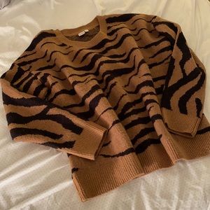 Brown Zebra Print Sweater